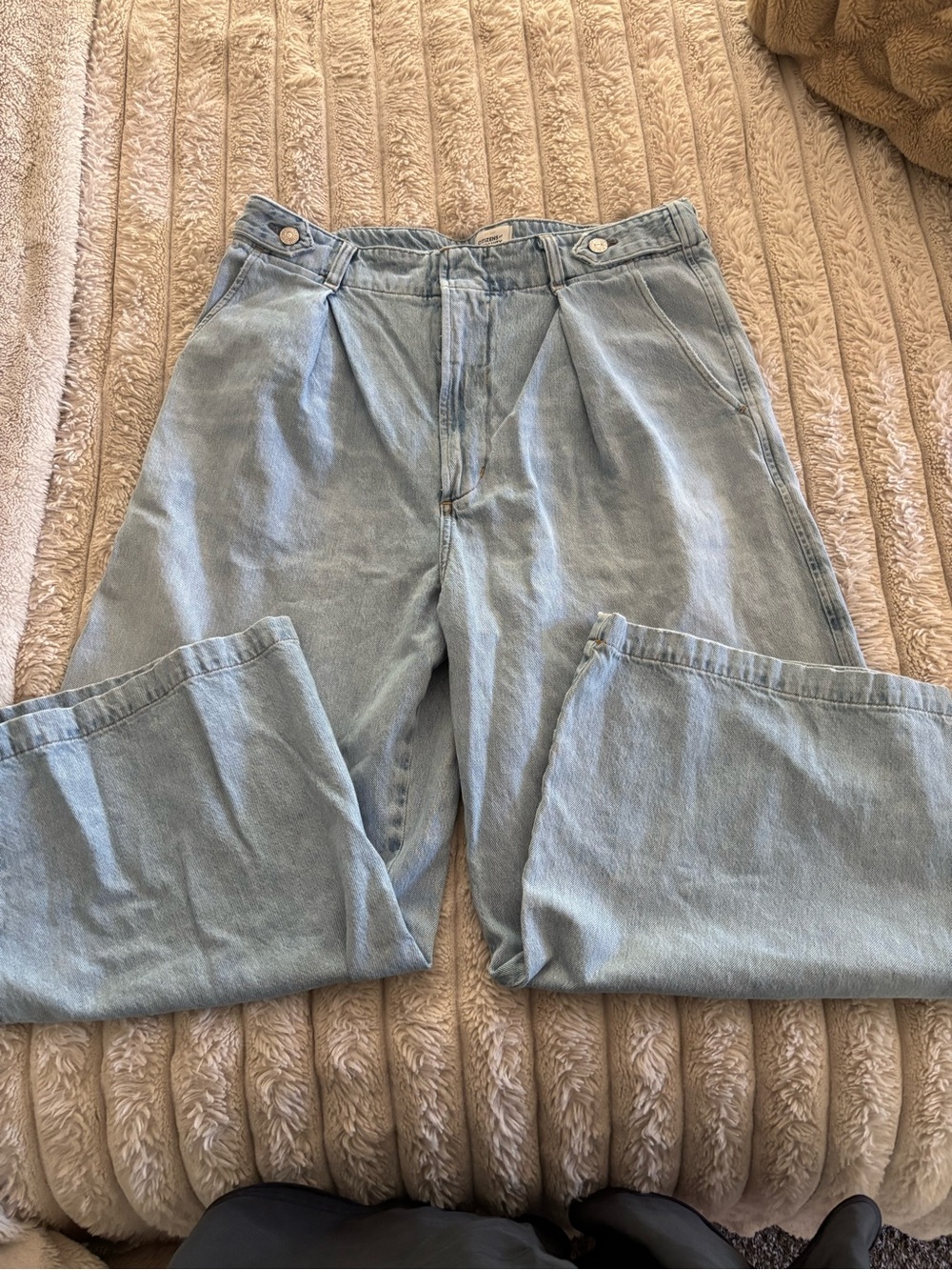 Citizens of Humanity Light Wash Pleated Barrel Trouser